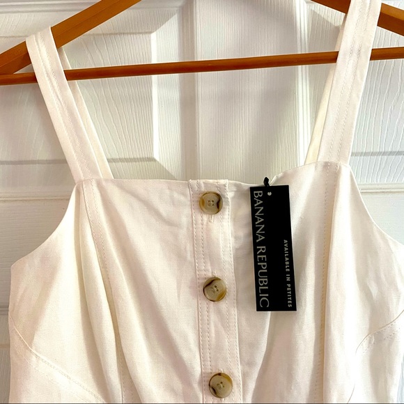 NWT Banana Republic Linen Blend Button Midi Dress